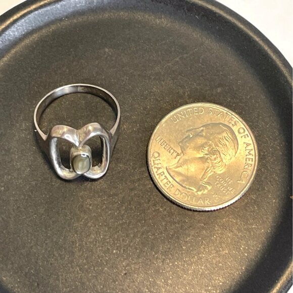 Mexico Abalone Sterling Silver Women's Signed Ring Shell Inlay Size 6.5 Vintage - Picture 10 of 11